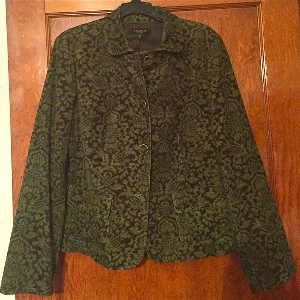 Hunter Green and Brown Corduroy Jacket sz 14